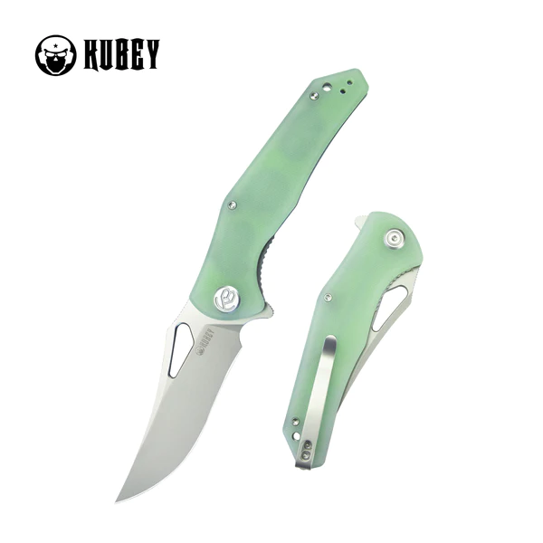 Kubey Knife Phemius Jade G10, Sand Blasted 14C28N (KU149D)