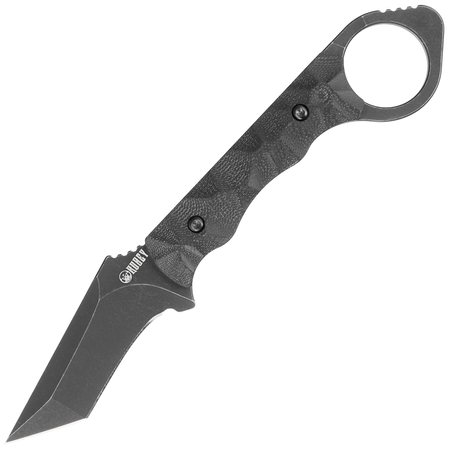Kubey Knife Wolf E-CQC Black G10, Dark Stonewashed D2 by Angelo Sposato (KU320B)