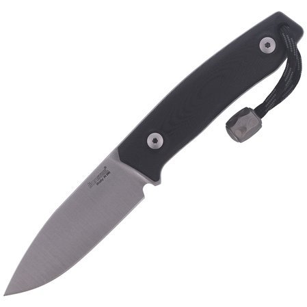 LionSteel Bushcraft Knife G10 Black, Satin Blade (M1 GBK)