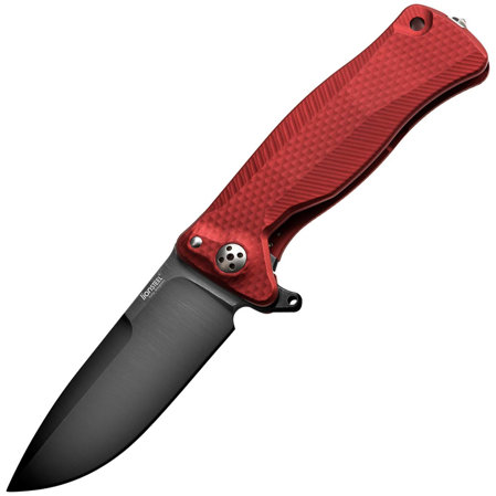 LionSteel Knife SR11A Red Aluminium, Black Sleipner by Molletta (SR11A RB)