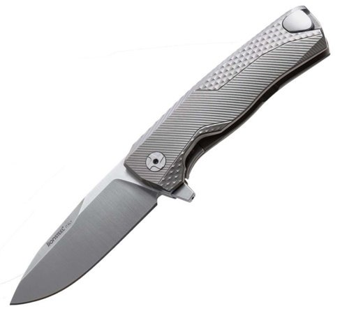 LionSteel ROK Grey Titanium, Satin M390 by Molletta Knife (ROK G)