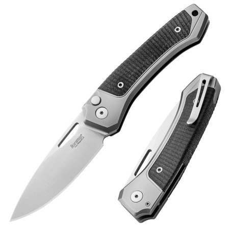 LionSteel Twain Gray Titanium / Black G10, Satin MagnaCut by Gianni Pauletta (TW GY GBK)