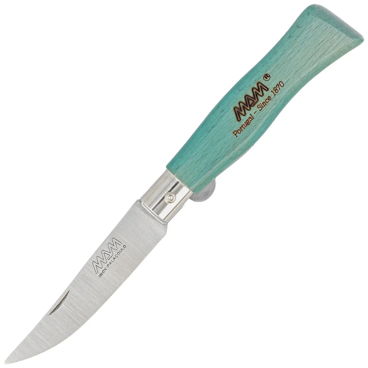 MAM Douro S z blokadą, Turquoise Beech Wood, Steel HD knife (2006-TU)