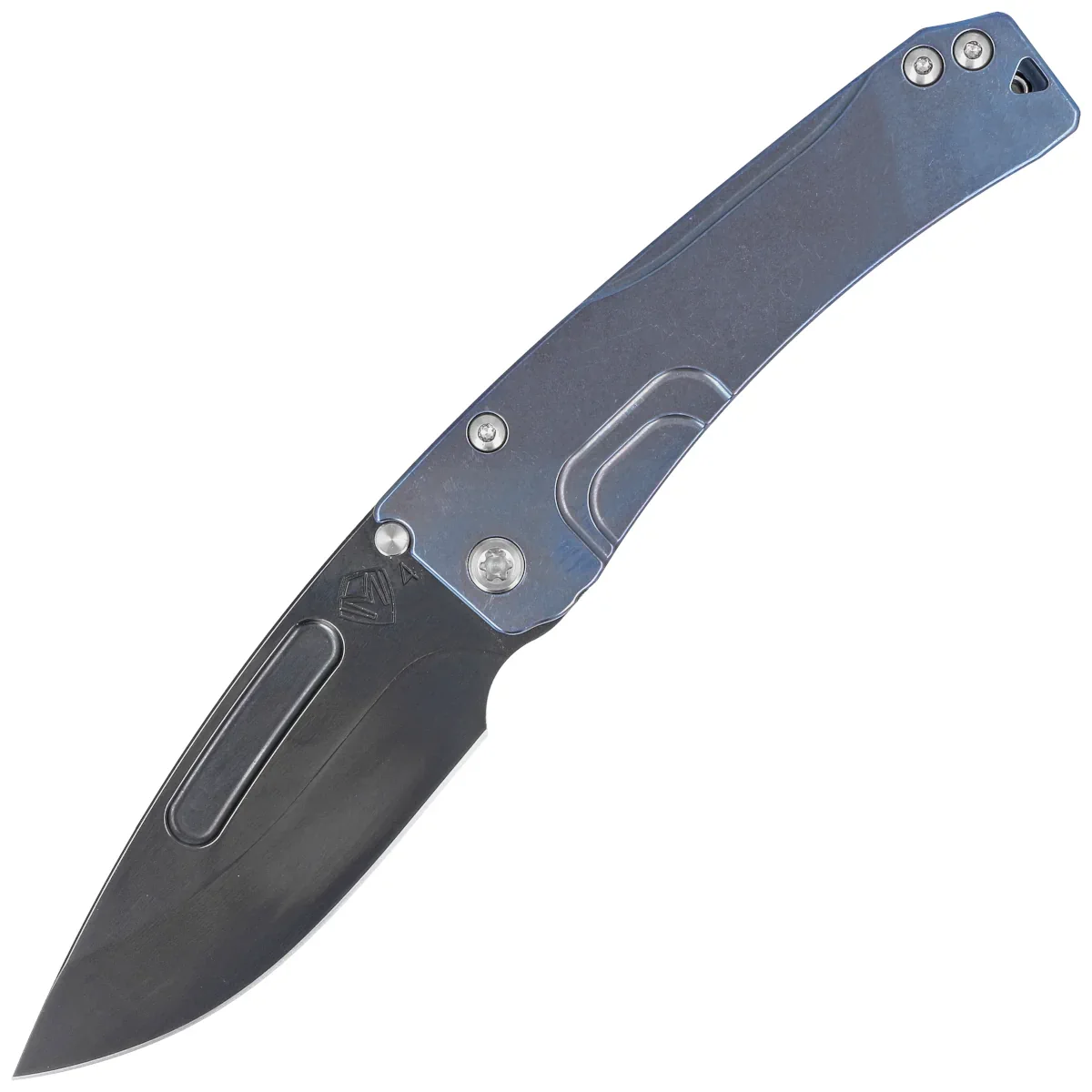 Medford Slim Midi Marauder Drop Point, Blue Titanium, Std HW/Clip, Black S45VN by Greg Medford (MK201SPD-37A2-TSCS-Q4)