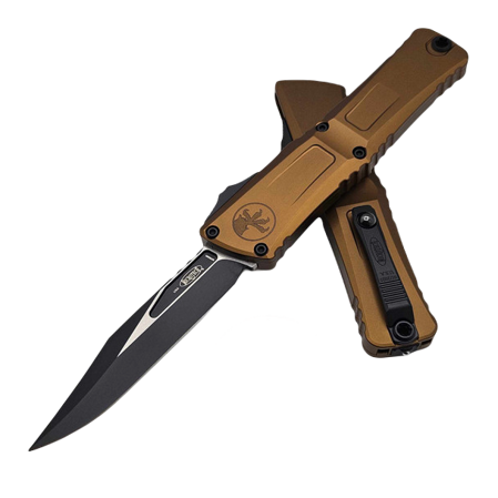 Microtech Combat Troodon Bowie Gen III Tan Aluminum, Black M390MK by Tony Marfione (1146-1TA)