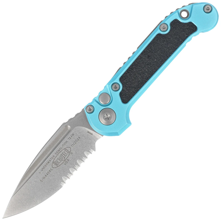 Microtech LUDT S/E Gen III Automatic Knife Turquoise Aluminum/3M, Stonewashed P/S M390MK by Tony Marfione (1135-11TQ)