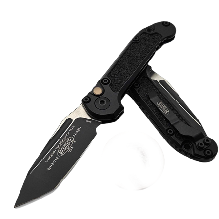 Microtech LUDT T/E Gen III Automatic Knife Black Aluminum/3M, Black M390MK by Tony Marfione (1136-1T)