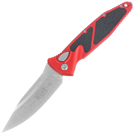 Microtech Socom Elite Auto S/E Red Aluminum/3M, Stonewashed M390 by Tony Marfione Switchblade (160A-10RD)