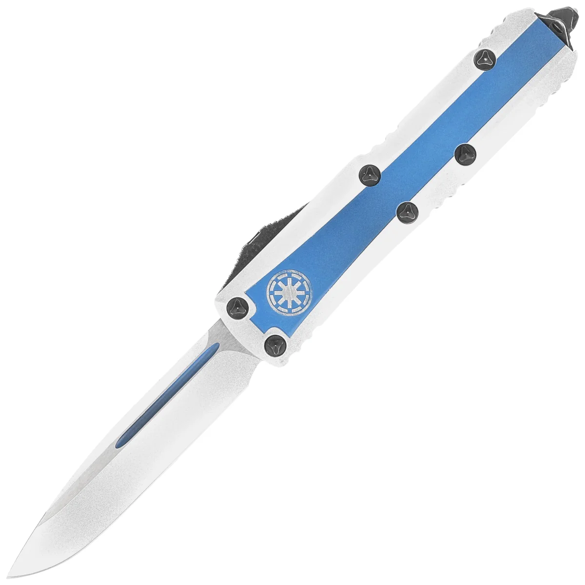 Microtech UTX-85 S/E Clone Trooper Signature Blue/White Aluminum, White M390 (231-1CO)