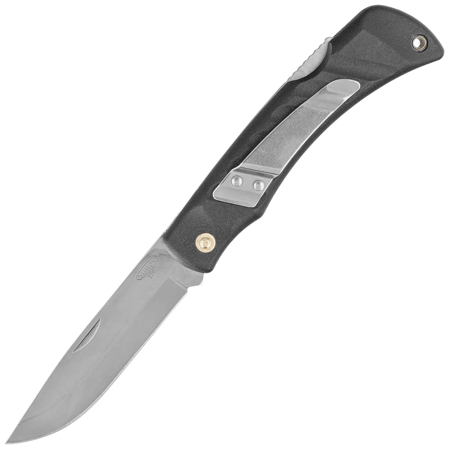 Mikov Crocodile Black ABS Folding Knife, Mirror 420 (243-NH-1 CLIP/BLK)