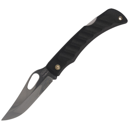 Mikov Crocodile Black ABS Folding Knife, Mirror Finish (243-NH-1/B BLK)