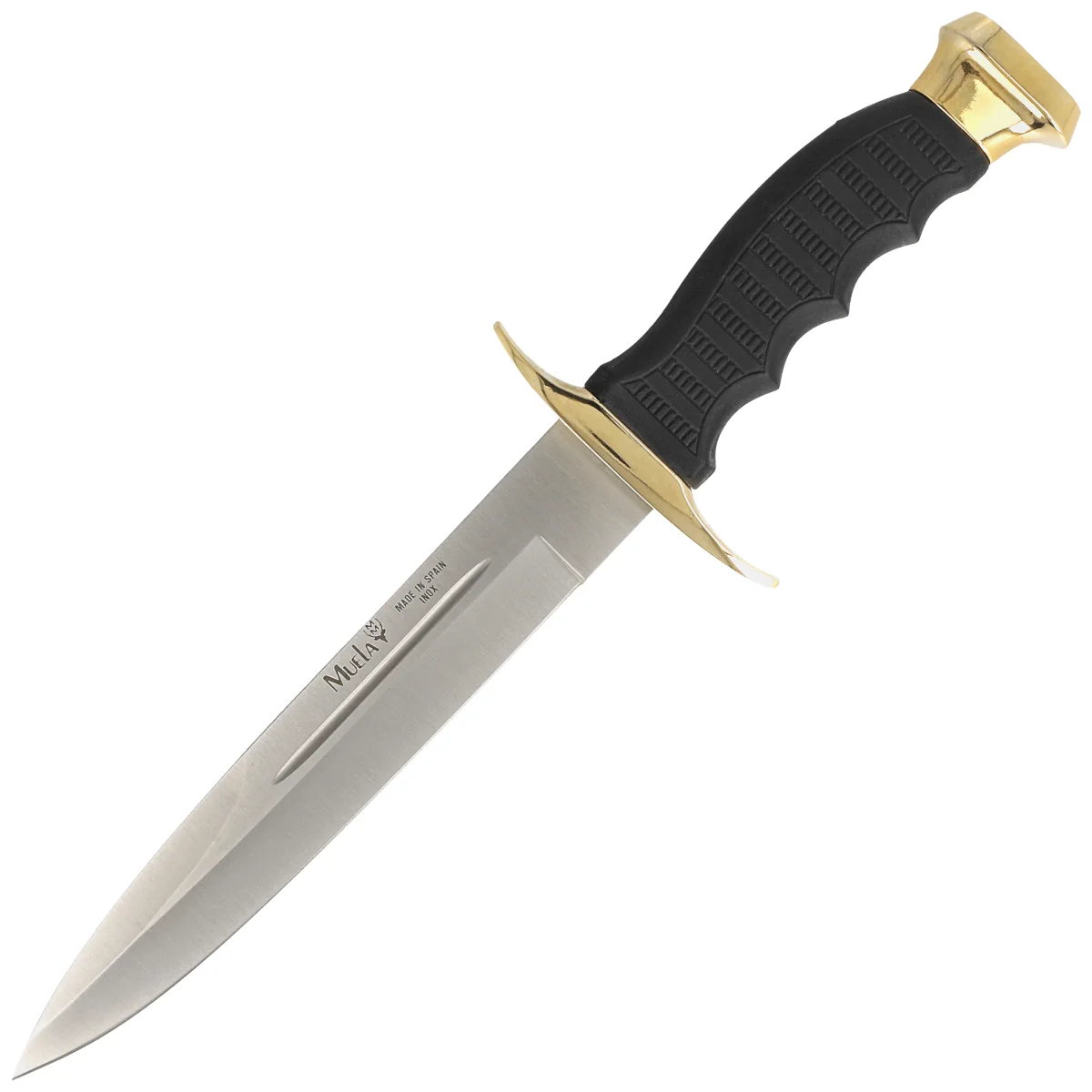 Muela 95-190 Black Rubber Knife, Satin 420H