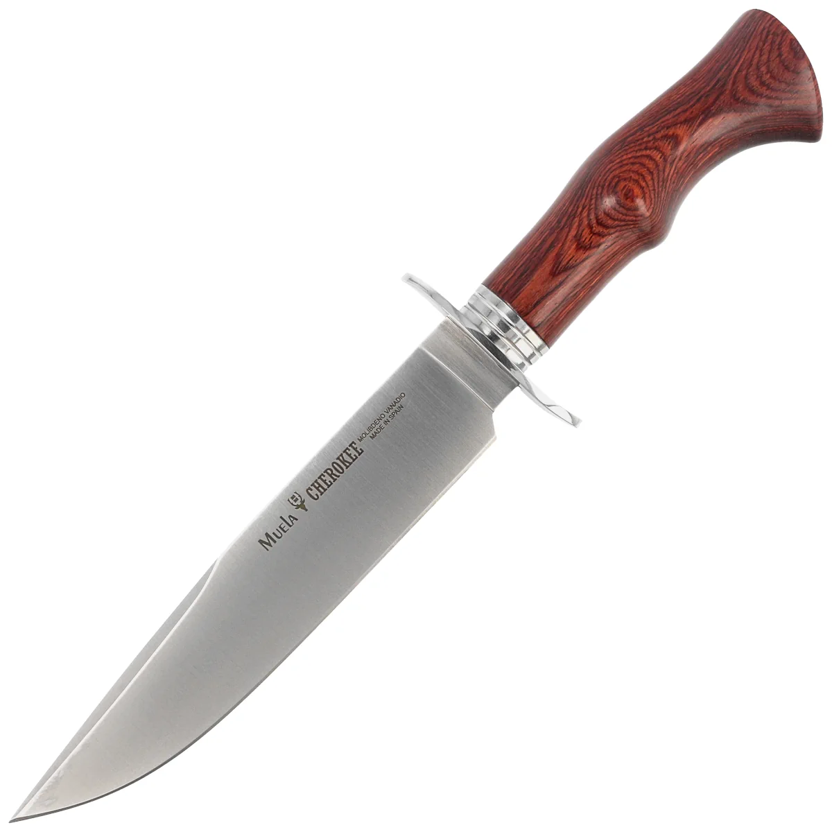 Muela Cherokee-19R Red Pakka Wood Knife, Satin X50CrMoV15