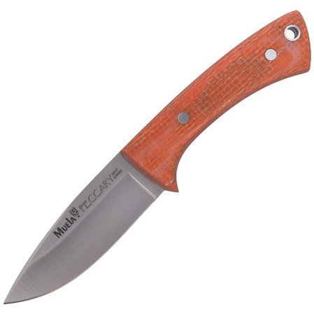 Muela Orange Micarta Neck Knife, Satin 1.4116 (PECCARY-8.O)