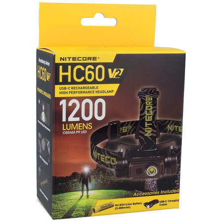 NiteCore HC60W V2 1200lm, 1x18650 headlamp (HC60W V2)