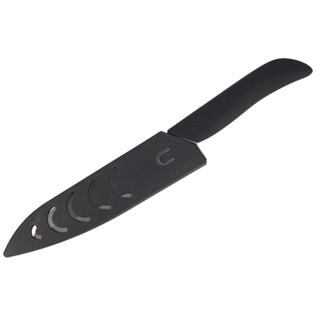 Nóż kuchenny Albainox ceramiczny Black, materiał Ceramic Zirconia, rękojeść rubber, ostrze gładkie, etui ochronne z polimeru, długość ostrza 153mm, waga 80g - 17283