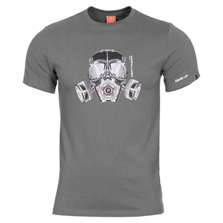 Pentagon Ageron Gas Mask T-shirt, Wolf Grey (K09012-GM-08WG)