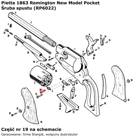 Pietta 1863 Remington Pocket Trigger Screw (RP6022)