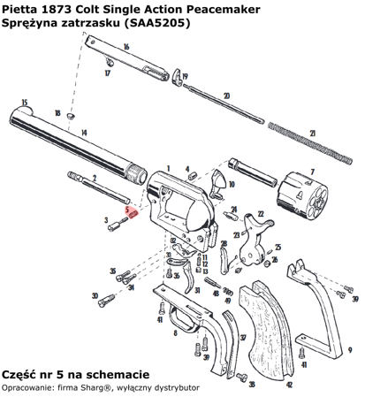 Pietta 1873 SA Peacemaker Base Pin Latch Spring (SAA5205)