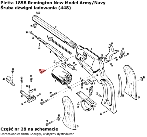 Pietta Loading Lever Screw for 1858 Remington Model Army (448)