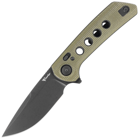 Reate PL-XF-4 Knife Green Micarta/Black G10 Inlay, Black PVD Nitro-V