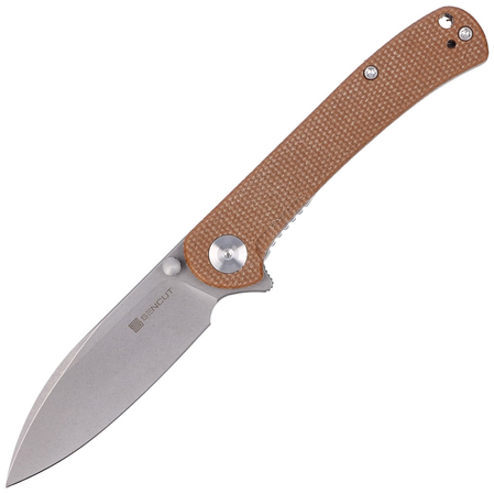 Sencut Knife Scepter Brown Micarta, Stonewashed 9Cr18MoV (SA03D)