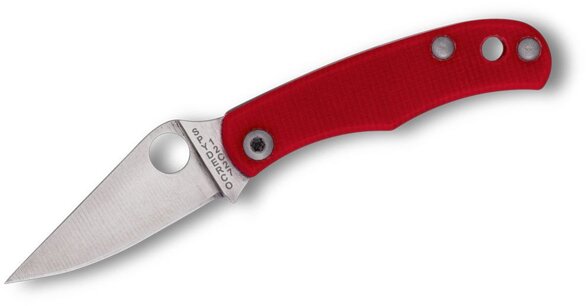 Spyderco Bug Knife Red G10, Satin 12C27 (C133GRDP)