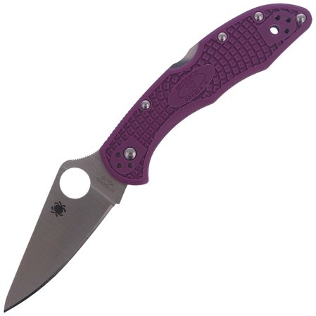 Spyderco Delica 4 FRN Purple Flat Ground PlainEdge Knife (C11FPPR)