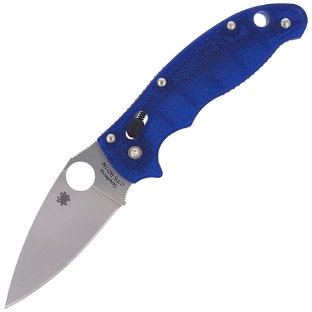 Spyderco Manix 2 FRCP Blue, CTS BD1N PlainEdge Folding Knife (C101PBL2)