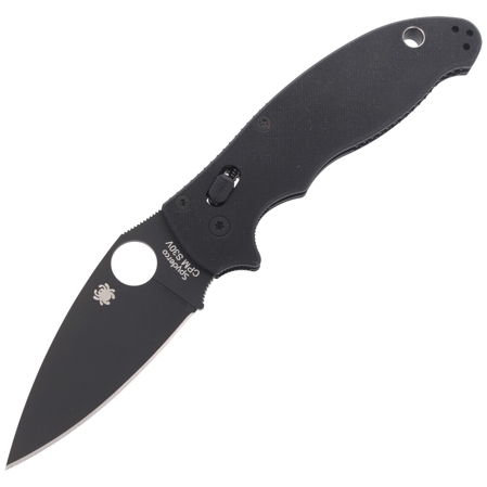 Spyderco Manix 2 G-10 Black / Black Blade PlainEdge Knife (C101GPBBK2)