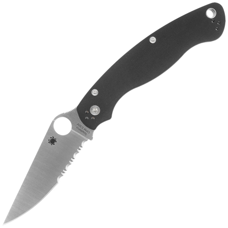 Spyderco Military 2 Knife Black G10, Satin CPM S30V by Sal, Eric Glesser (C36GPS2)