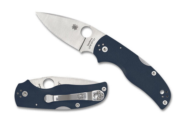 Spyderco Native 5 Knife Cobalt Blue G10, Satin CPM SPY27 by Sal Glesser (C41GPCBL5)