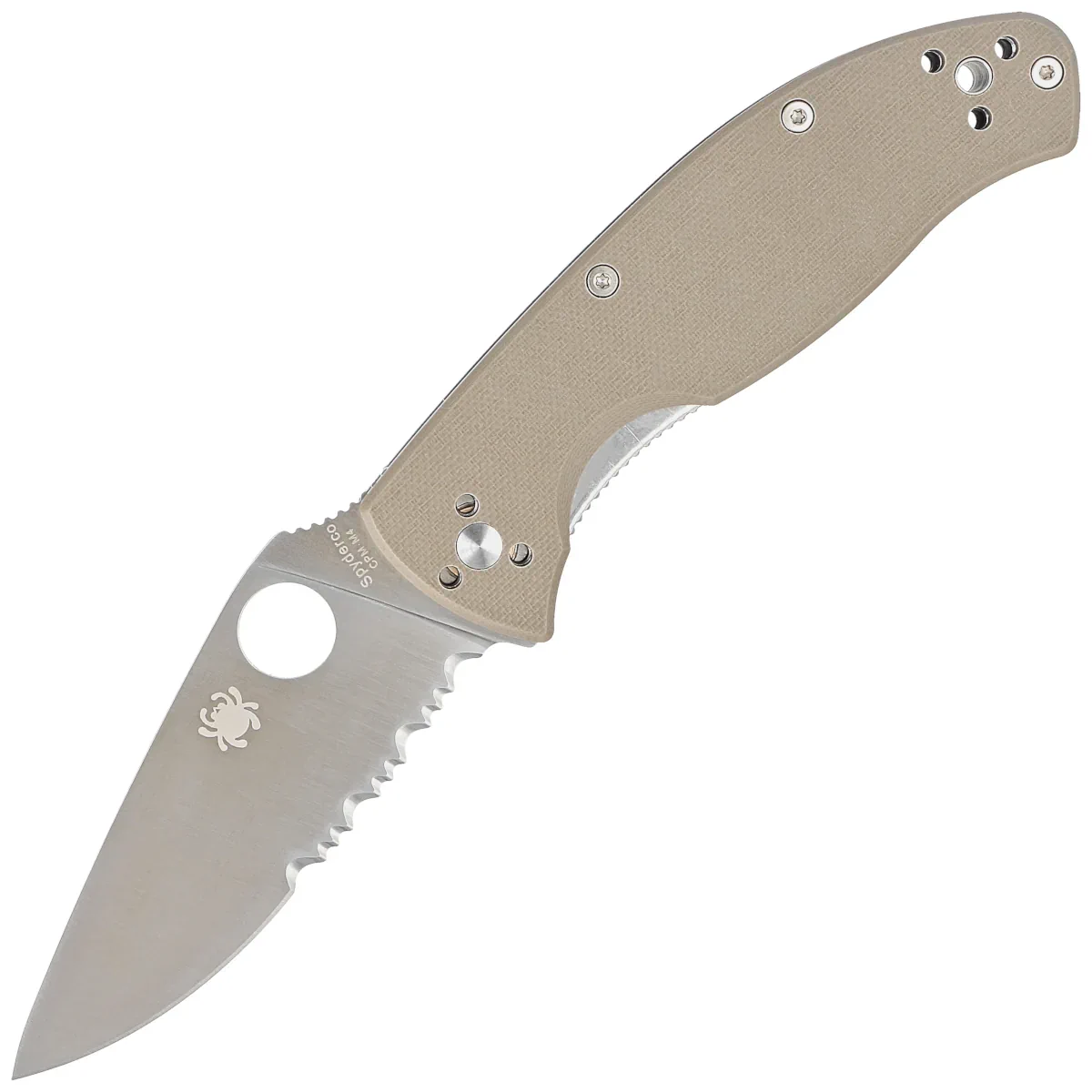 Spyderco Tenacious Brown G10, Satin CPM-M4 by Eric Glesser Knife (C122GBNM4PS)