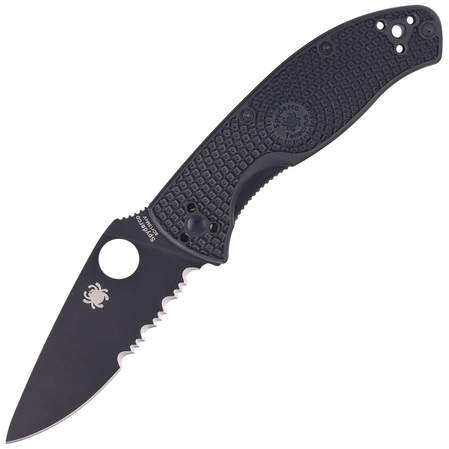 Spyderco Tenacious Knife Black Lightweight FRN, Black Spyder 8Cr13MoV by Eric Glesser (C122PSBBK)