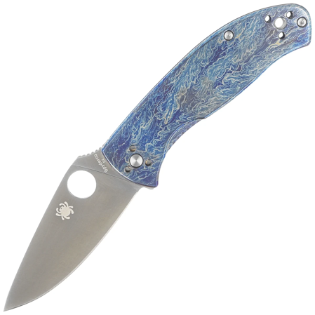 Spyderco Tenacious R.I.L. Knife Disarray Titanium, Satin D2 by Eric Glesser (C122TIBLD2P)