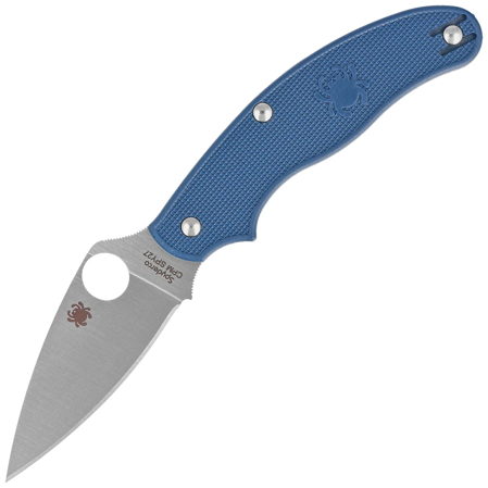 Spyderco UK Penknife Blue FRN, Satin Plain CPM SPY27 by Sal Glesser Knife (C94PCBL)