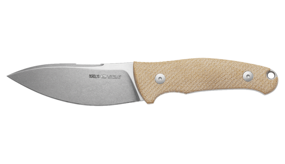 Viper Nordlys Natural Micarta Canvas, Stonewashed N690 by Jens Ansø Knife (VT4044CN)