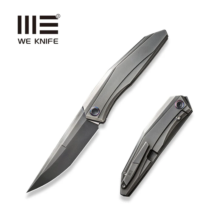 WE Knife Cybernetic LE No 122/207 Polished Gray Titanium, Polished Gray CPM 20CV (WE22033-6)