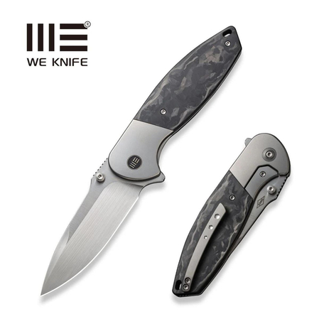 WE Knife Nitro OG Gray Titanium/Marble Carbon Fiber, Hand Rubbed Satin CPM 20CV by Peter Carey (WE23035-1)