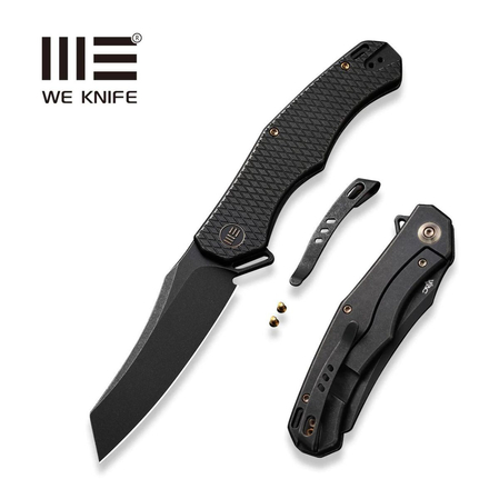 WE Knife RekkeR Black Titanium, Black Stonewashed CPM 20CV by Kyle Lamb (WE22010G-1)