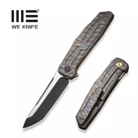 WE Knife Shadowfire Tiger Stripe Titanium, Black Stonewashed / Satin CPM 20CV by Rafal Brzeski (WE22035-4)