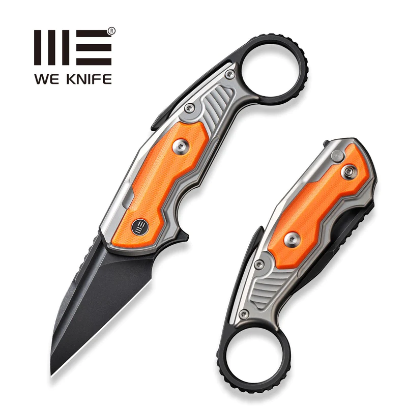 WeKnife Yardbird Gray Titanium/Orange G10, Black Stonewashed CPM 20CV by Maciej Torbé (WE22021-1)