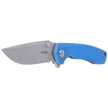 Kubey Knife Blue G10, Bead Blasted D2 (KU901B)