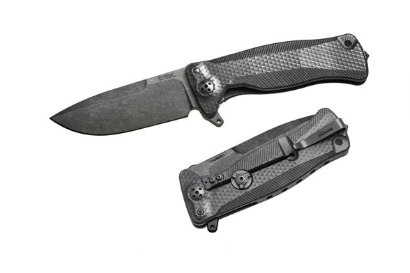 LionSteel SR11 Titanium Black, Black Blade Solid Knife (SR11 BB)