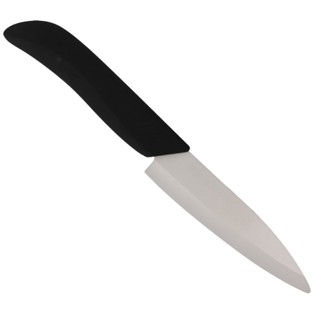 Nóż kuchenny Albainox ceramiczny White, materiał Ceramic Zirconia, rękojeść rubber, ostrze gładkie, etui ochronne z polimeru, długość ostrza 125mm, waga 70g - 17275