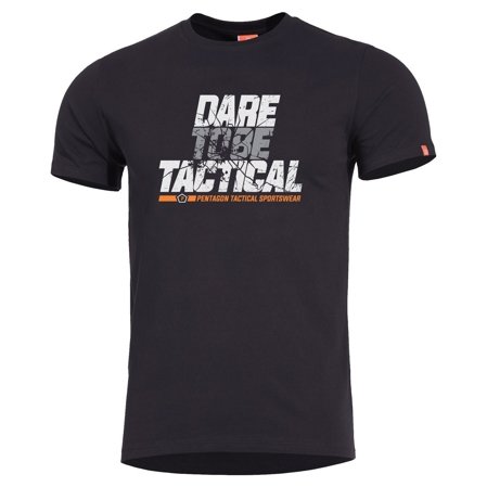 Pentagon Ageron Dare to Be Tactical T-shirt, Black (K09012-DT-01)