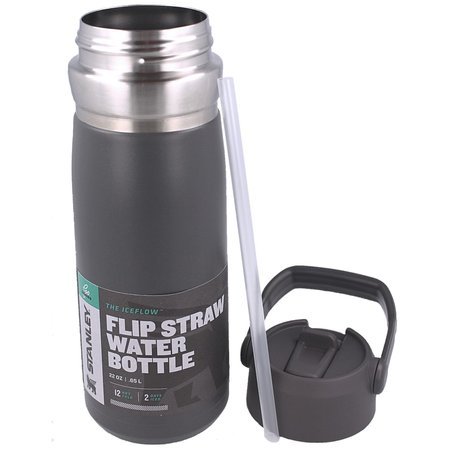Stanley Go IceFlow Water Bottle with Straw 22oz/.65L Charcoal (10-09697-008)