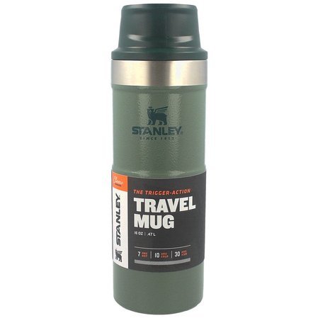 Stanley Trigger-Action Travel Mug .47L/16oz Hammertone Green (10-06439-030)