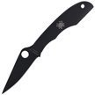 Spyderco Grasshopper Black / Black Blade Plain Knife (C138BKP)