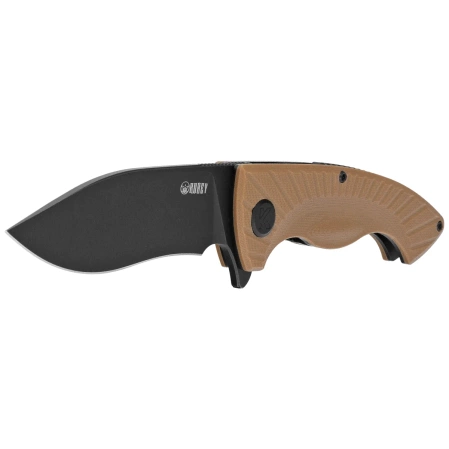 Kubey Timberwolf Knife Tan G10, Blackwashed 14C28N (KU208H)